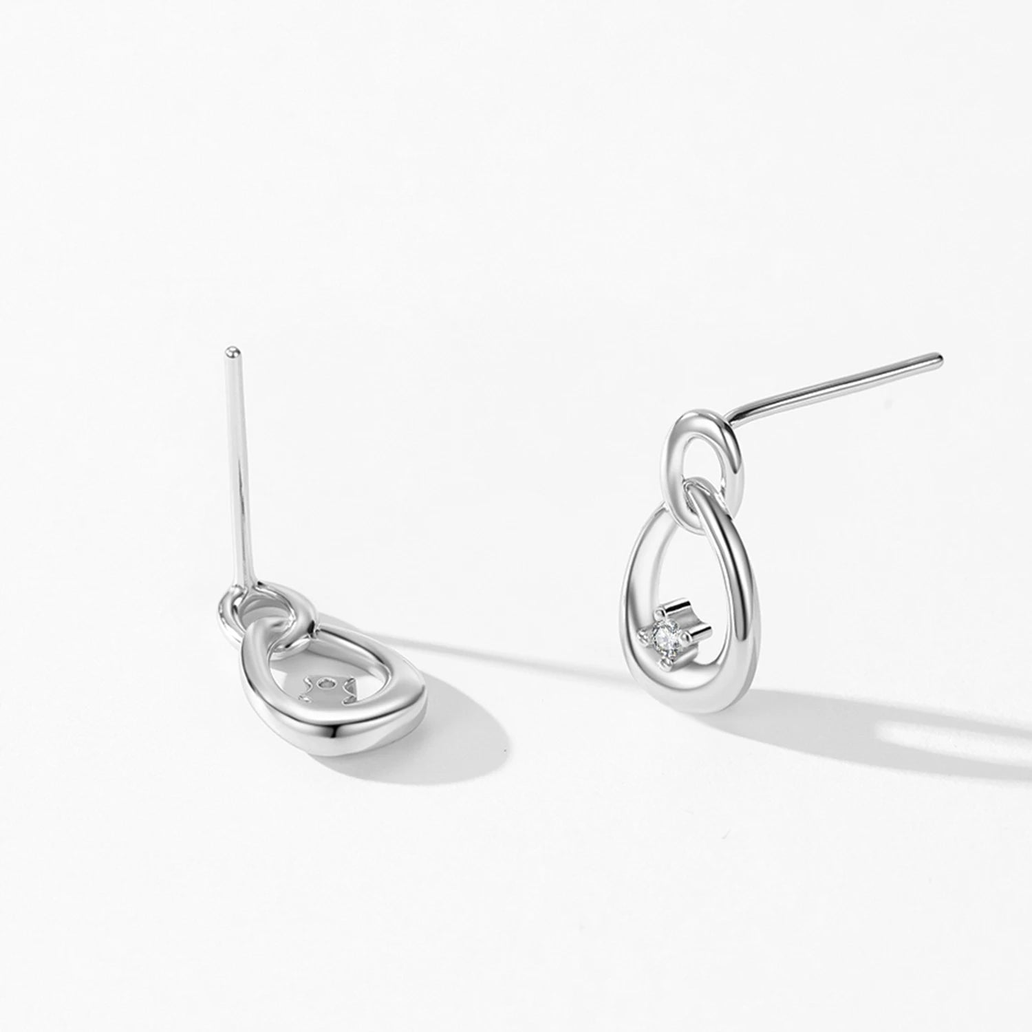 Minimally Curved 925 Sterling Silver Stud Earrings