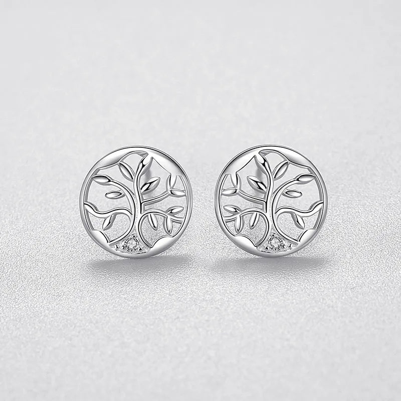 925 Sterling Silver Tree of Life Stud Earrings - Kimiko