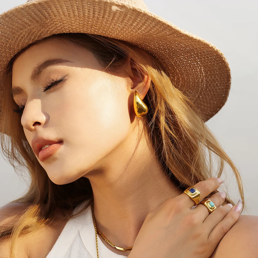 Water Drop Earring 18K Gold Plated