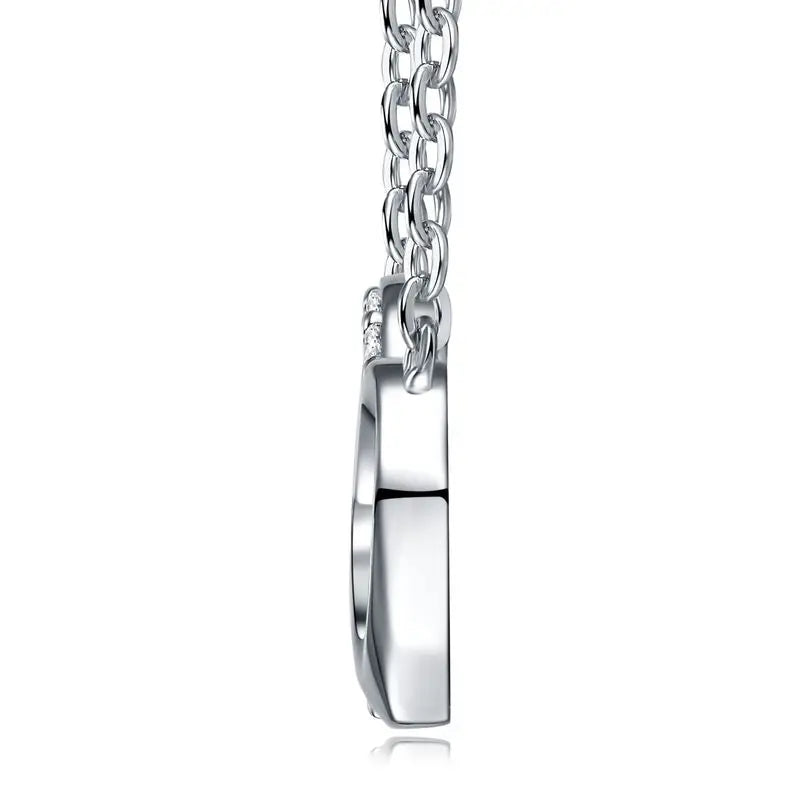 S925 Silver Women's Heart Necklace Round Moissanite Pendant Cross Chain Casual for Hot Sale Non-Fading Jewelry