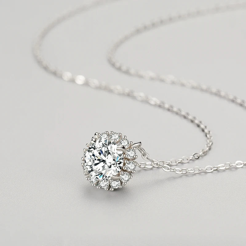 Full Circle Clear Zircon 925 Sterling Silver Necklace