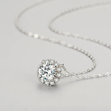 Full Circle Clear Zircon 925 Sterling Silver Necklace