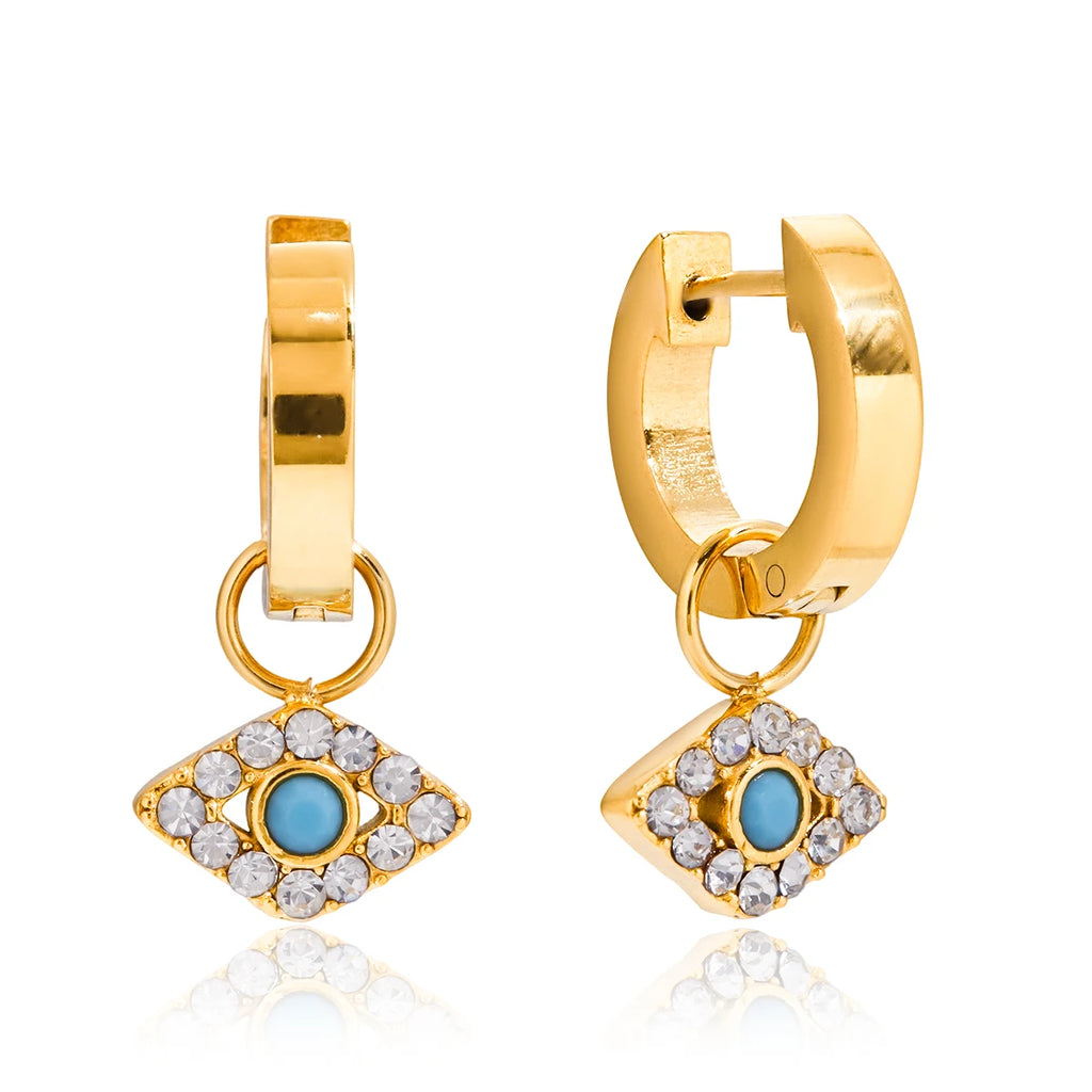 Blue Turquoise Devil's Eye Earrings