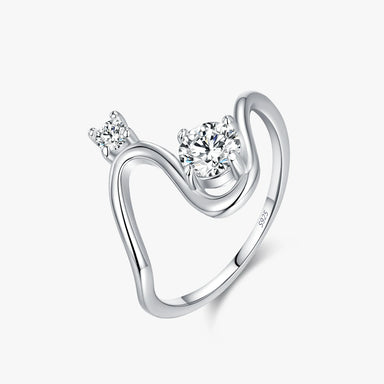 Ailmay 925 Sterling Silver Trendy Geometric Line Design Dazzling Clear CZ Finger Rings For Women Fine Jewelry Gifts