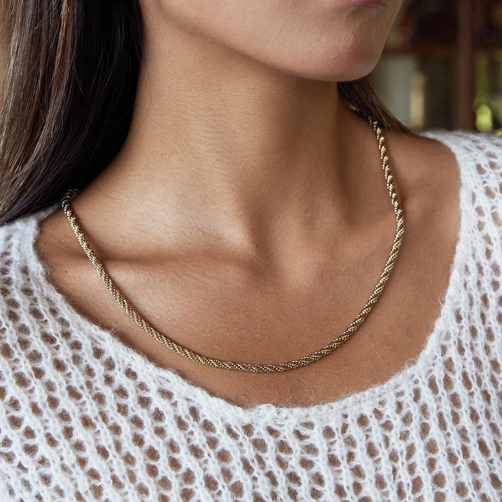 Two Tone Ball Bead Twist Chain