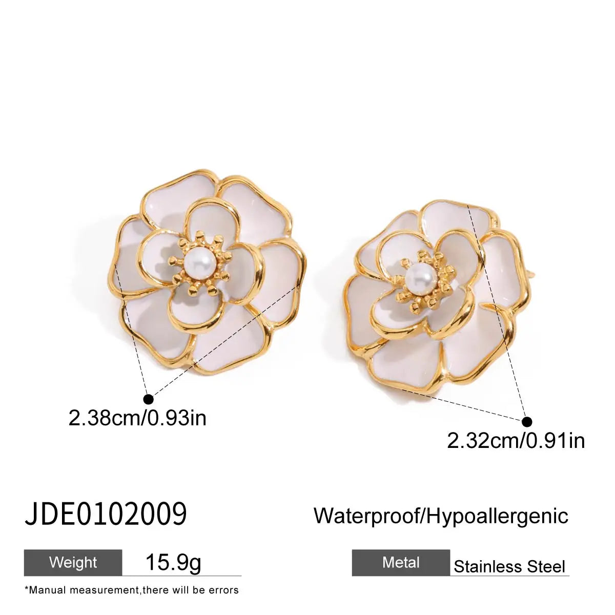 Resin Floral Earrings 18K Gold