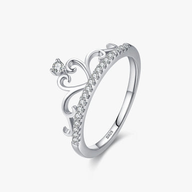 Ailmay New 100% 925 Sterling Silver Fashion Elegant Clear CZ Crown Finger Ring for Women Wedding Accessories Fine Jewelry Gift