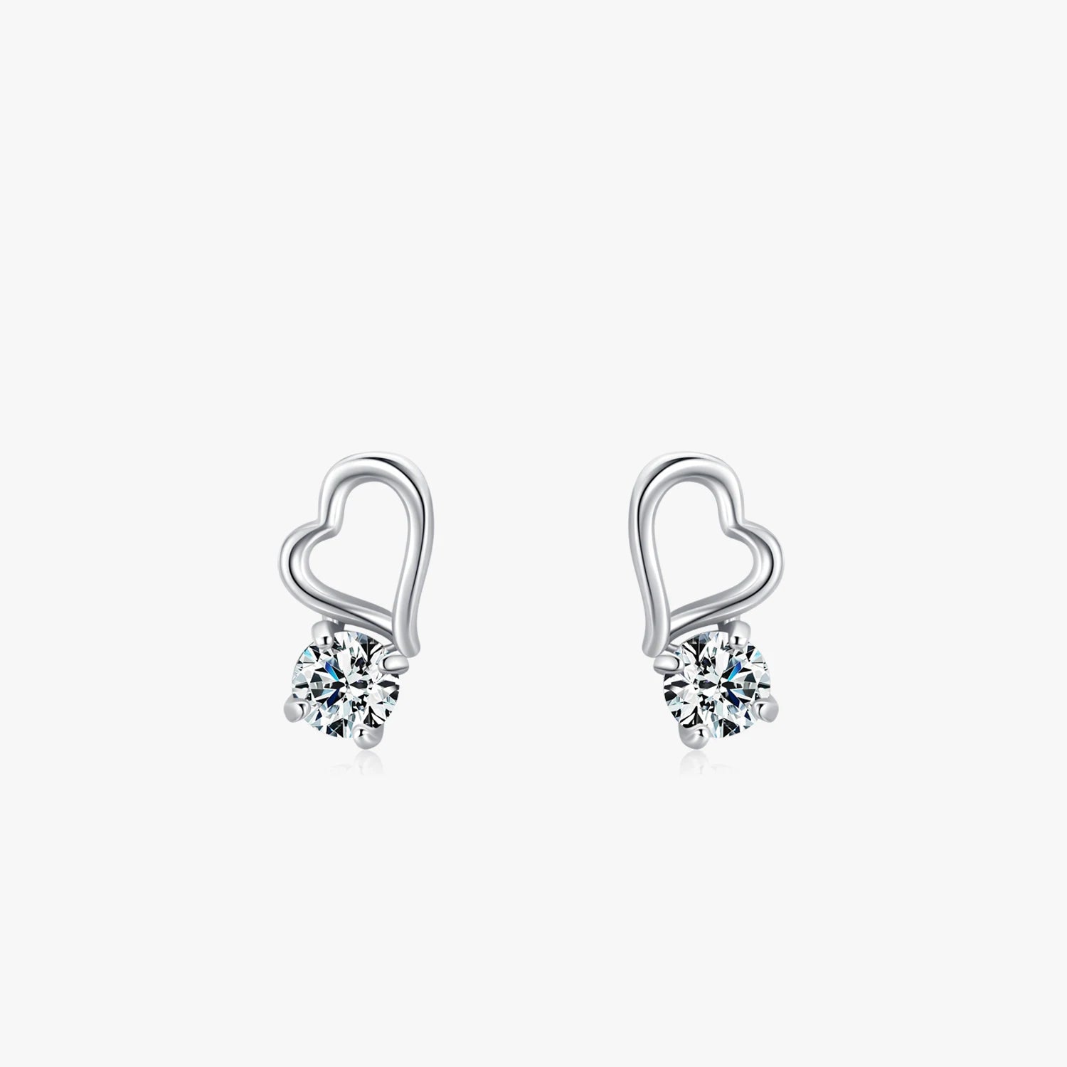 925 Silver Heart Stud Earrings