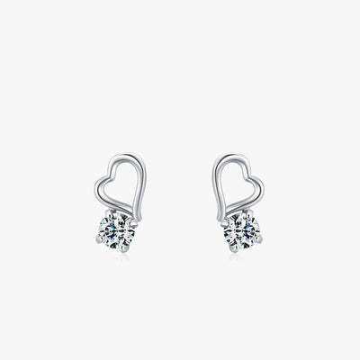 925 Silver Heart Stud Earrings