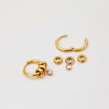 Zircon Pendant Hoop Earring