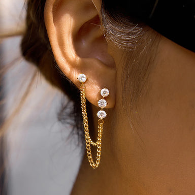 Elegant Linear Chain Tassel Earrings