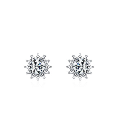 925 Sterling Silver Sparkling Sunflower Zircon Earring - Kimiko