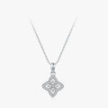 925 Sterling Silver Four-leaf Clover Shining Full-Zircon Lucky Pendant