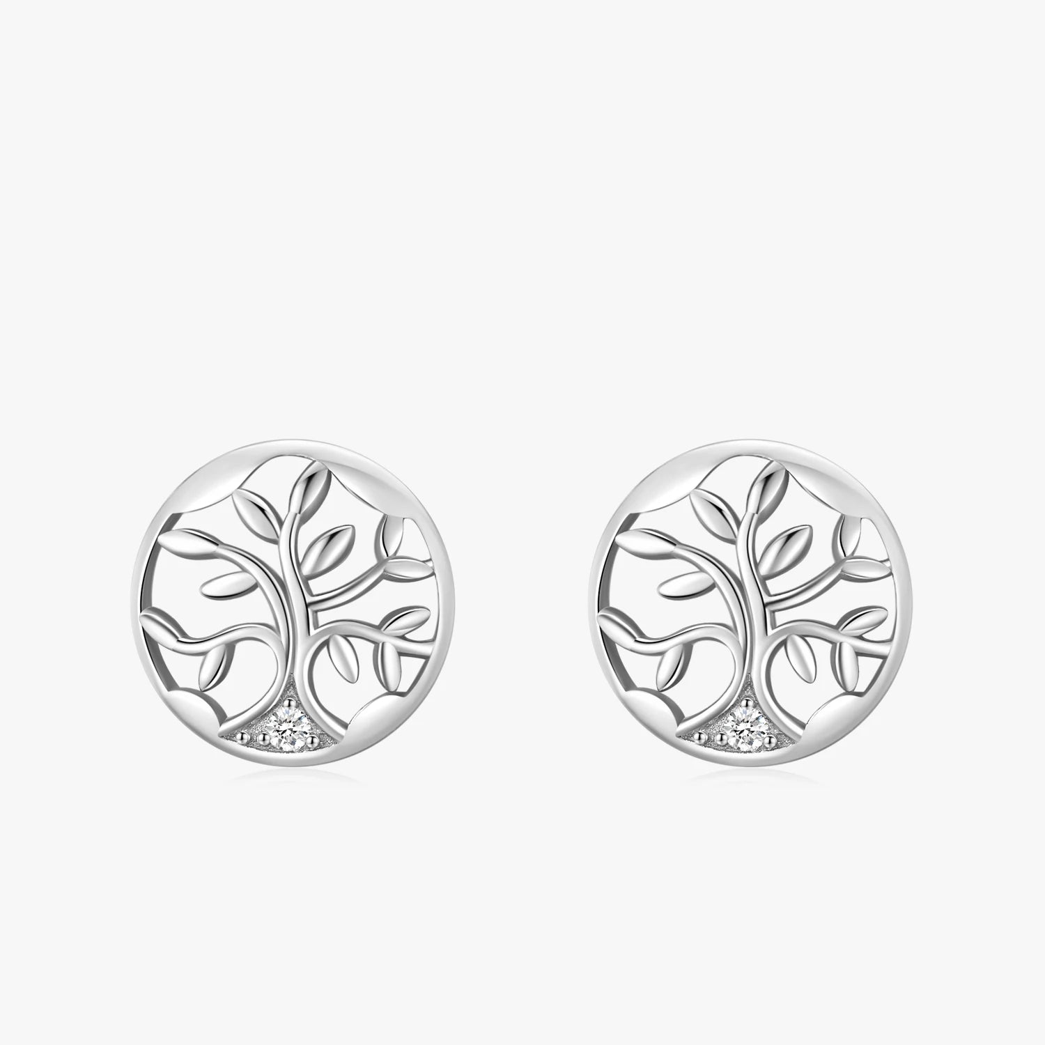 925 Sterling Silver Tree of Life Stud Earrings