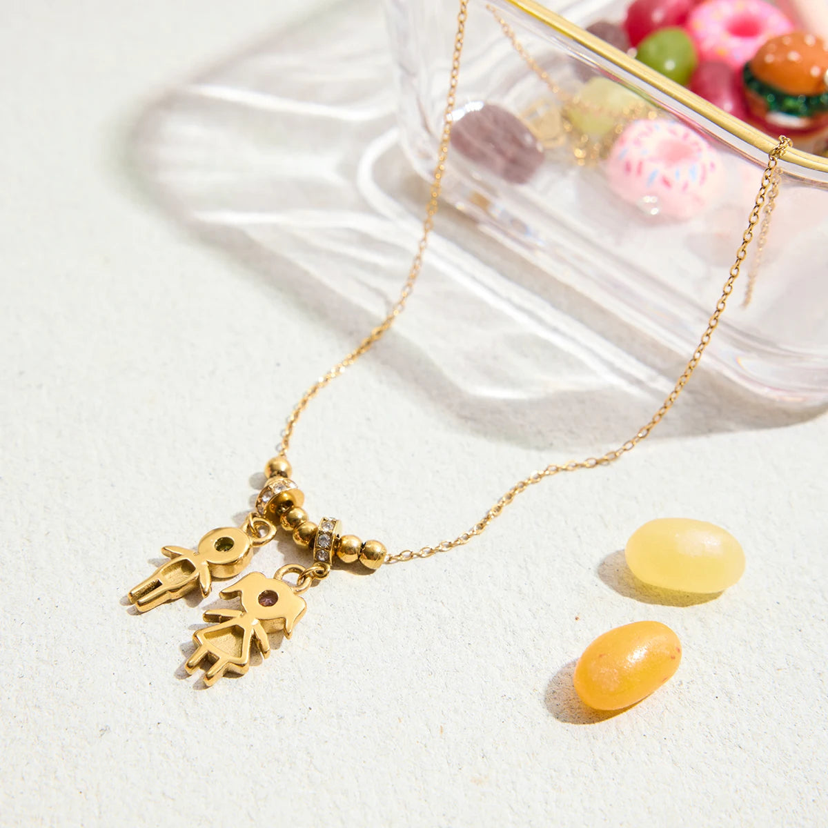 Romantic Girl and Boy Pendant Necklace
