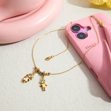 Romantic Girl and Boy Pendant Necklace