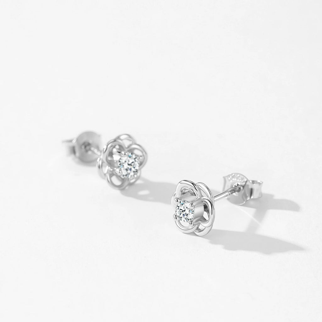 925 Sterling Silver Cute Flower Mini Stud Earrings - Kimiko