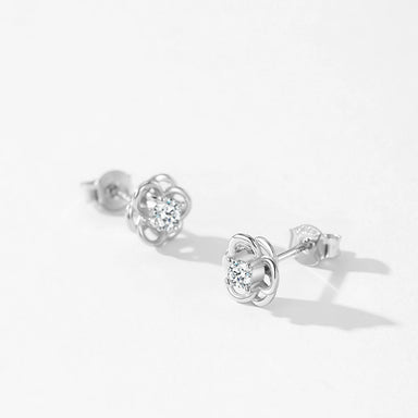 925 Sterling Silver Cute Flower Mini Stud Earrings - Kimiko