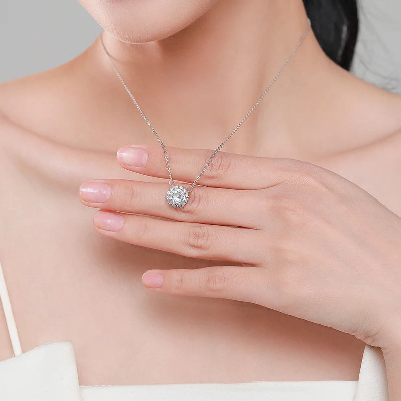 Full Circle Clear Zircon 925 Sterling Silver Necklace