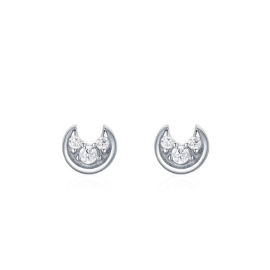 925 Sterling Silver Moon Stud Earrings - Kimiko