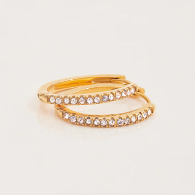 Half Stone Hoop Earring