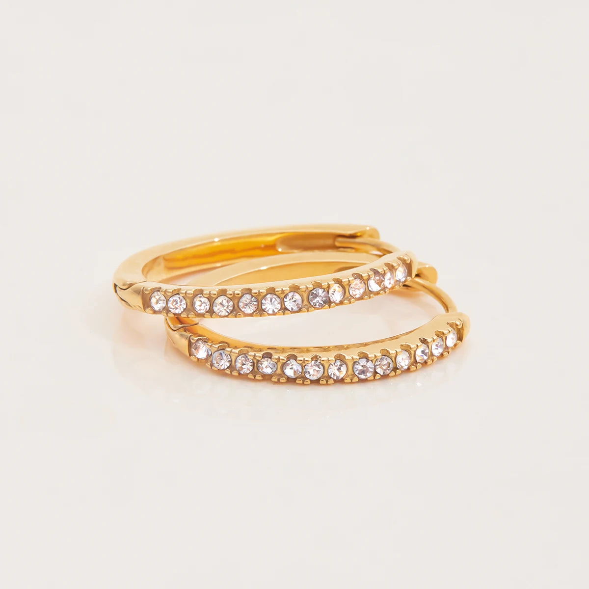 Half Stone Hoop Earring