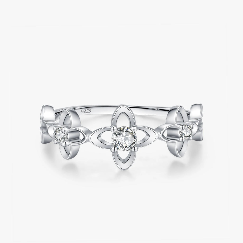 Four-leaf Clover Flowers Ring