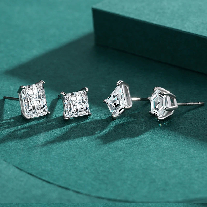 925 Sterling Silver Luxury Sparkling CZ Stud Earrings