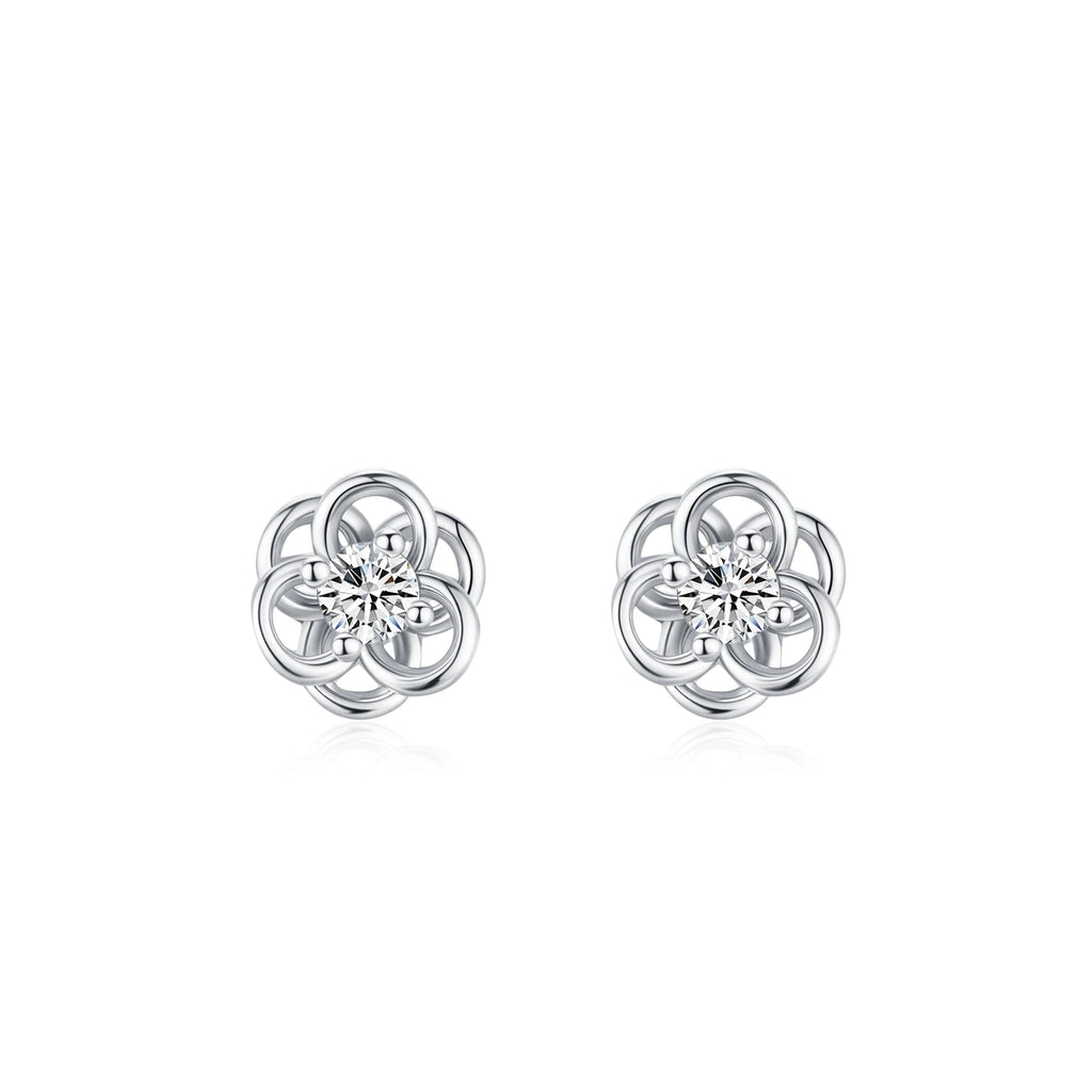 925 Sterling Silver Cute Flower Mini Stud Earrings - Kimiko