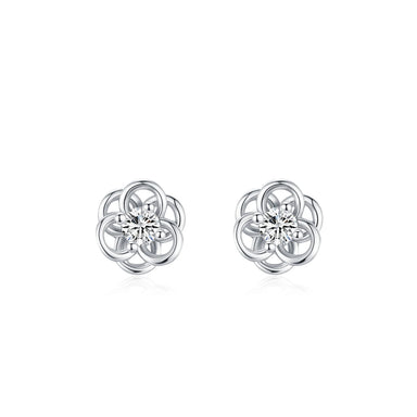 925 Sterling Silver Cute Flower Mini Stud Earrings - Kimiko