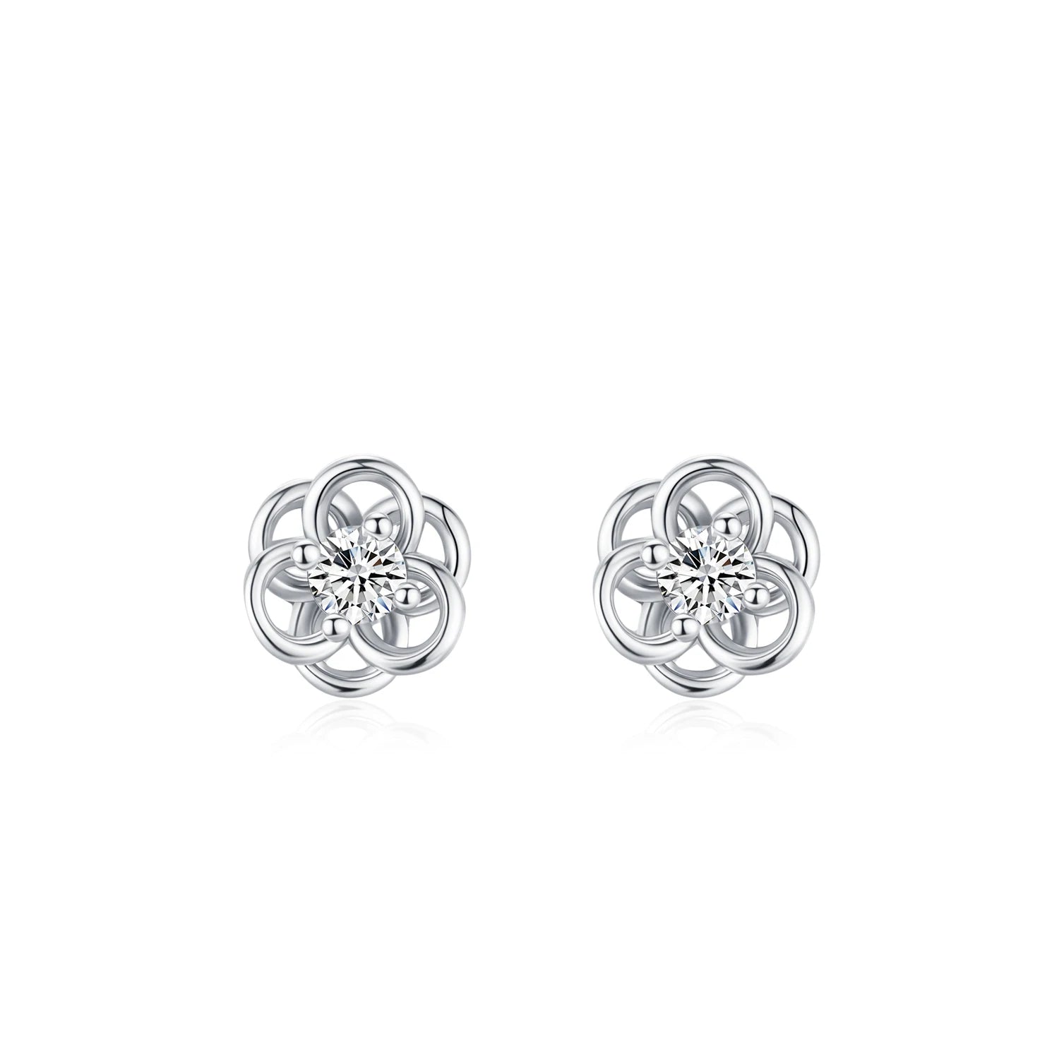 925 Sterling Silver Cute Flower Mini Stud Earrings