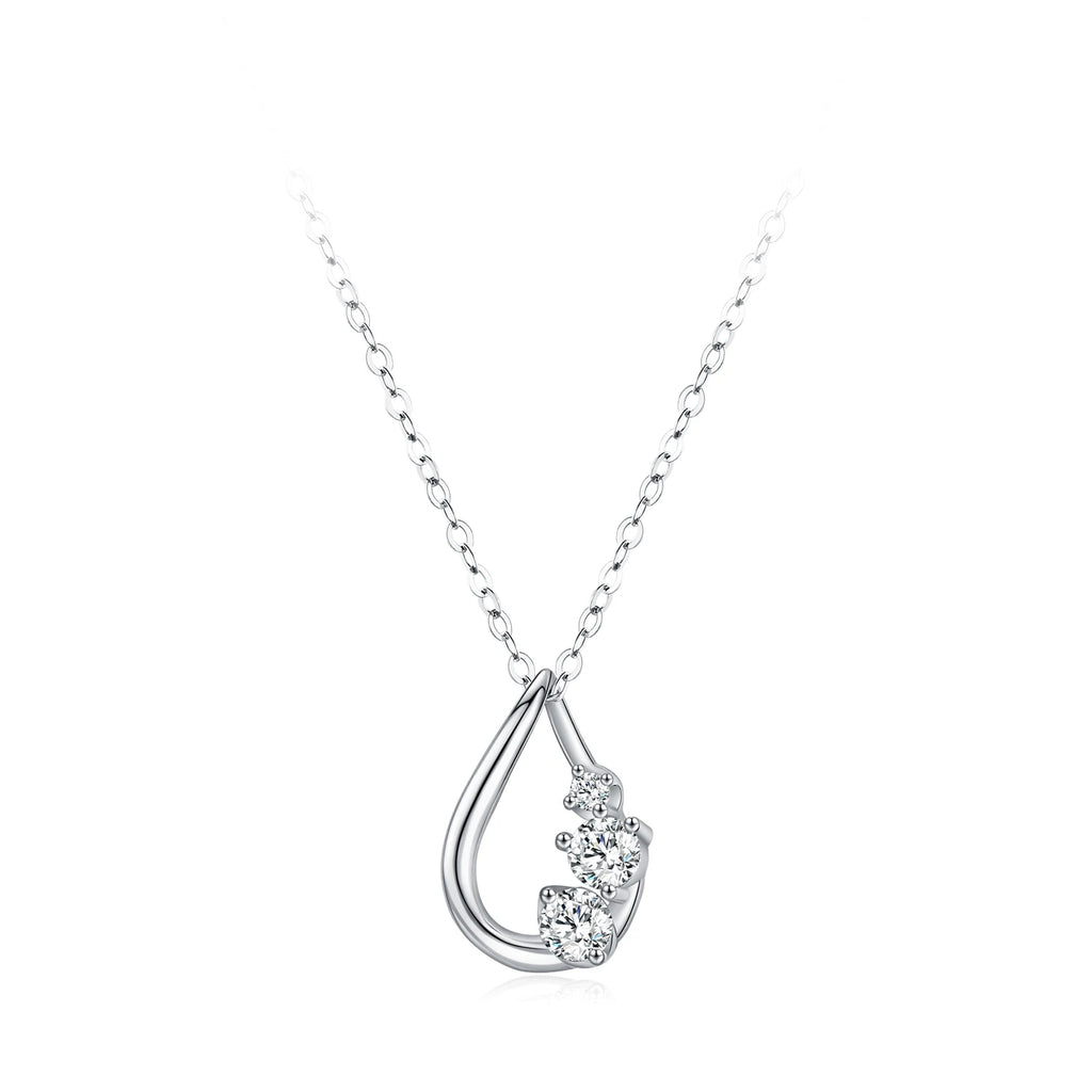 925 Sterling Silver Necklace Waterdrop Shaped Pendant