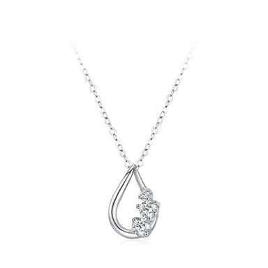 925 Sterling Silver Necklace Waterdrop Shaped Pendant