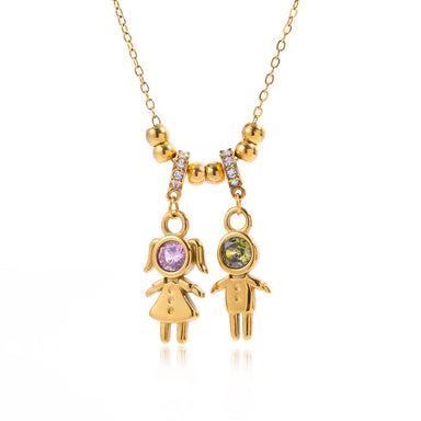 Romantic Girl and Boy Pendant Necklace