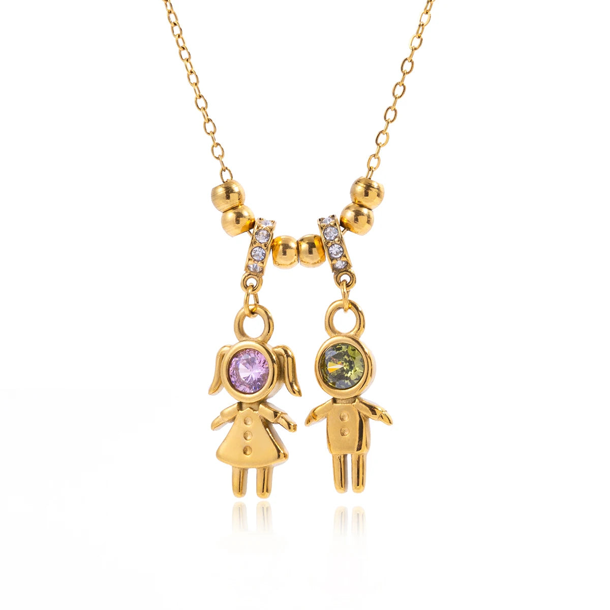 Romantic Girl and Boy Pendant Necklace