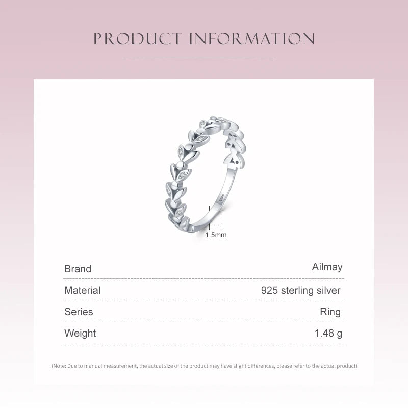 Classic Lucky Tree Leaf Stackable Finger Ring