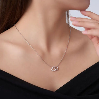 S925 Silver Women's Heart Necklace Round Moissanite Pendant Cross Chain Casual for Hot Sale Non-Fading Jewelry
