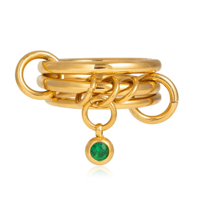 Multi Layer Stackable Ring with Dangling