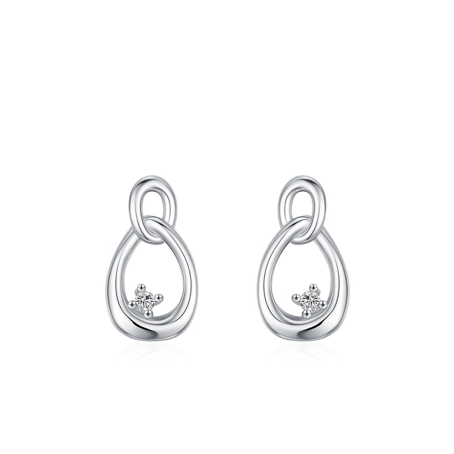 Minimally Curved 925 Sterling Silver Stud Earrings