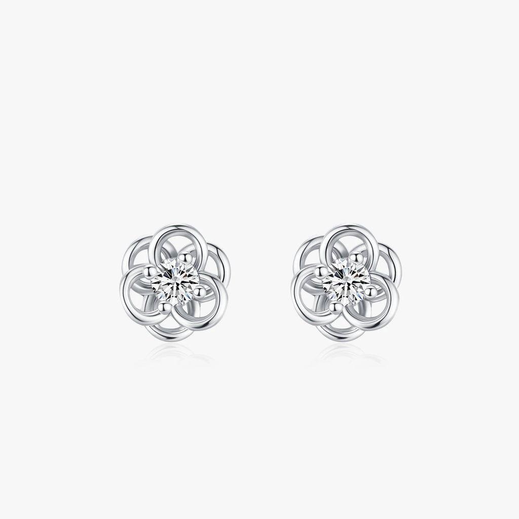 925 Sterling Silver Cute Flower Mini Stud Earrings - Kimiko