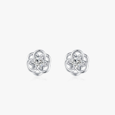 925 Sterling Silver Cute Flower Mini Stud Earrings - Kimiko