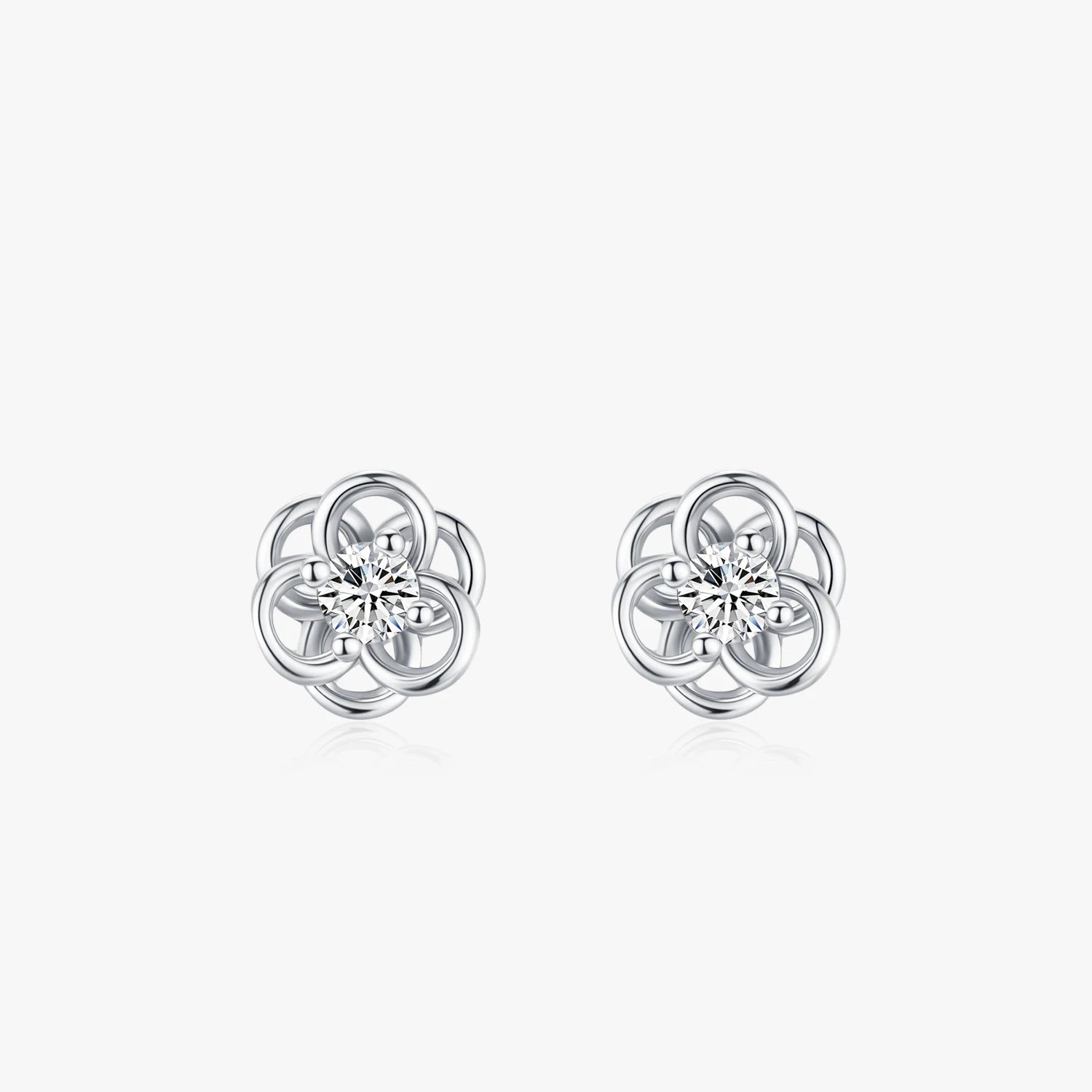 925 Sterling Silver Cute Flower Mini Stud Earrings