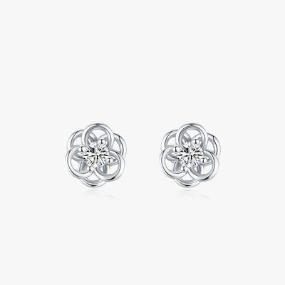 925 Sterling Silver Cute Flower Mini Stud Earrings
