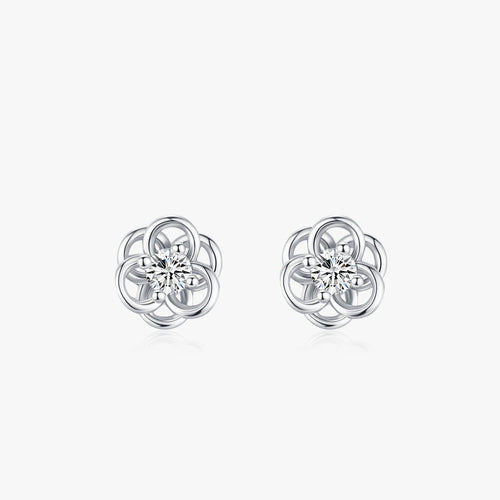925 Sterling Silver Cute Flower Mini Stud Earrings - Kimiko