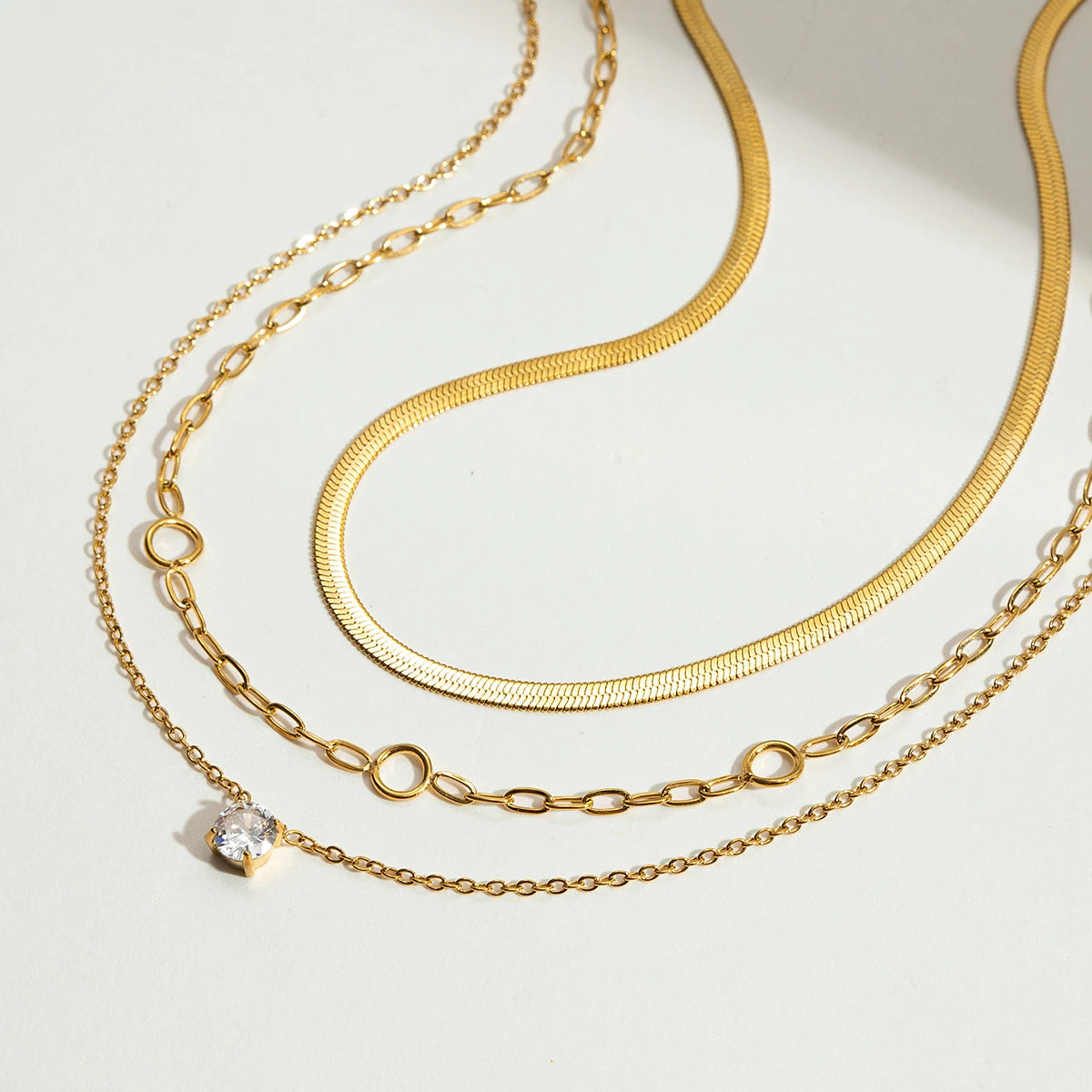 Blade Chain Multi-layer Necklace