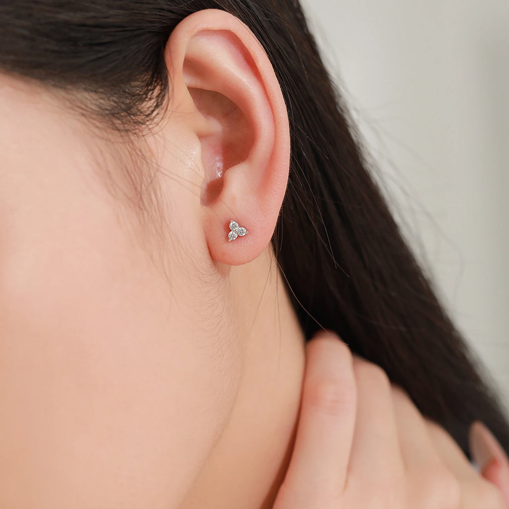 925 Sterling Silver Triangle Geometric Stud Earrings - Kimiko