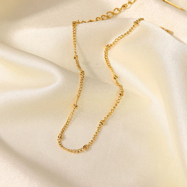 2022 Trendy 18K Gold Plated Stainless Steel Dainty Classic Beads Chain Anklets for Women Jewelry