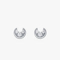 925 Sterling Silver Moon Stud Earrings