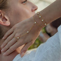 Lucky Leaf Zircon Four Leaf  Double Layer Bracelet