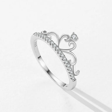 Ailmay New 100% 925 Sterling Silver Fashion Elegant Clear CZ Crown Finger Ring for Women Wedding Accessories Fine Jewelry Gift